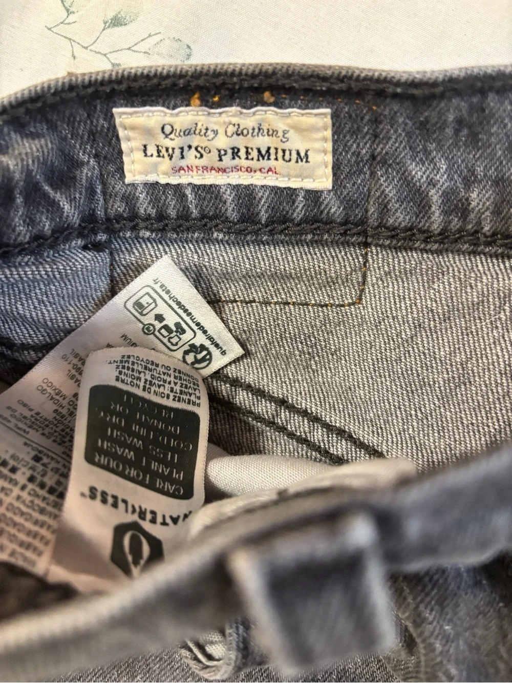 Levi's Blackened Gray Distressed Denim Shorts